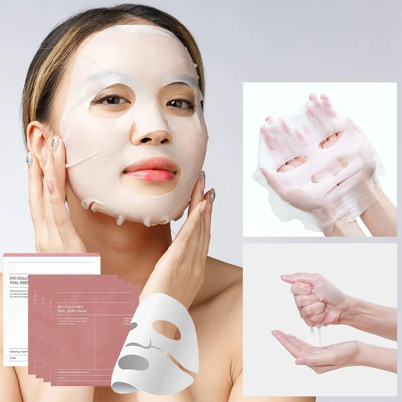 Collagen Mask Korean Facial Care Longlasting Deep Moisturizing Firming Smooth Skin Brightening Gentle Moisturizing Hydrogel Mask