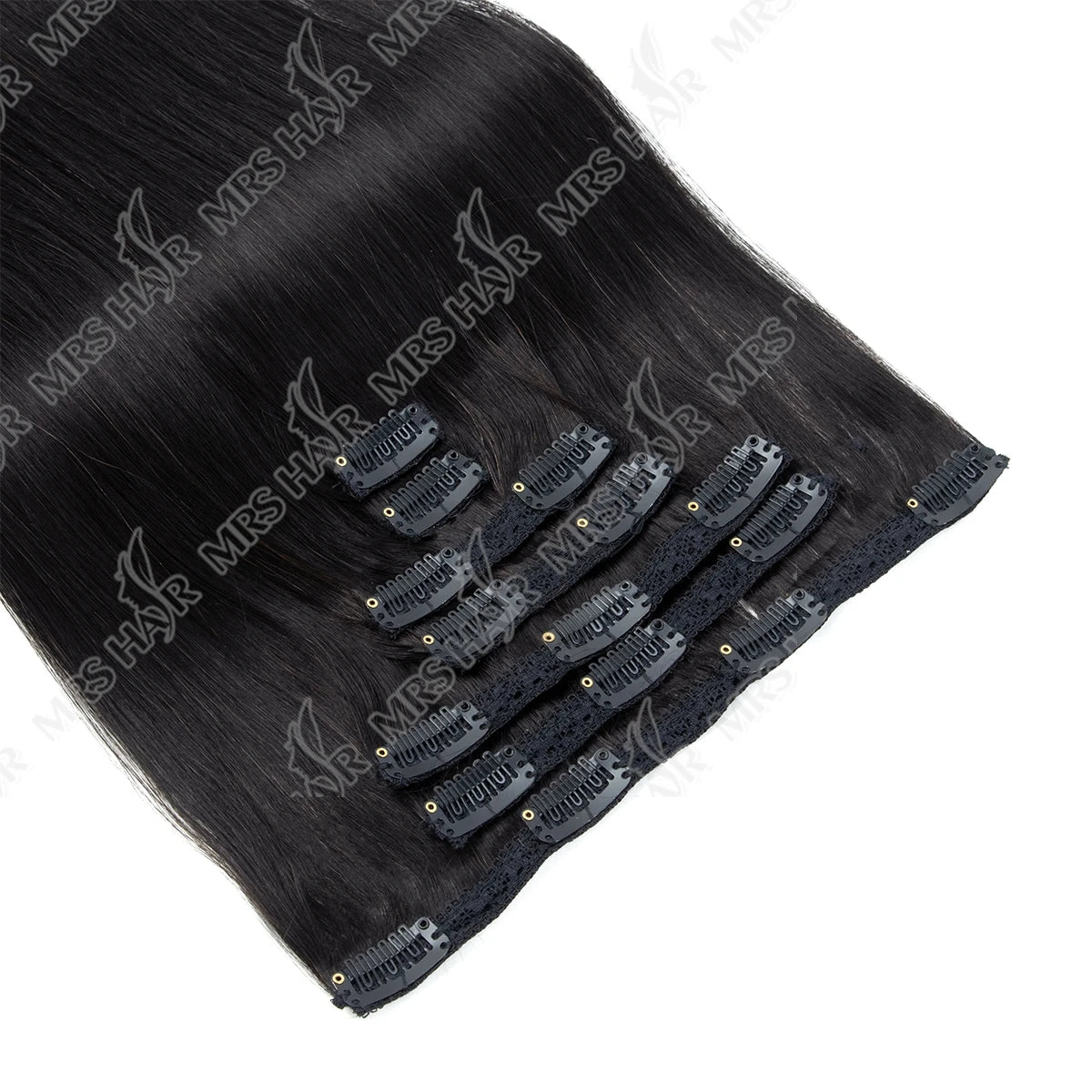 MRSHAIR Clip in Hair Extension Human Hair Real Natural Clip in Hair Extension Double Weft Full Head 7PCS Clip Ins For Add Volume