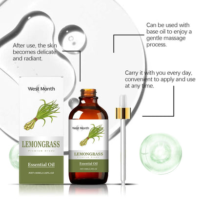 Lemongrass Soothing Essential Oil Moisturizing Brightening Whitening Plant Fragrance Smoothing Refreshing Relaxing Essential Oil