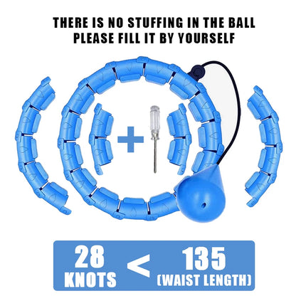Weighted Exercise Hoop for Adults Weight Loss Knots Infinity Fitness Hoop With Extra Links 2 in 1 Adjustable and Detachable