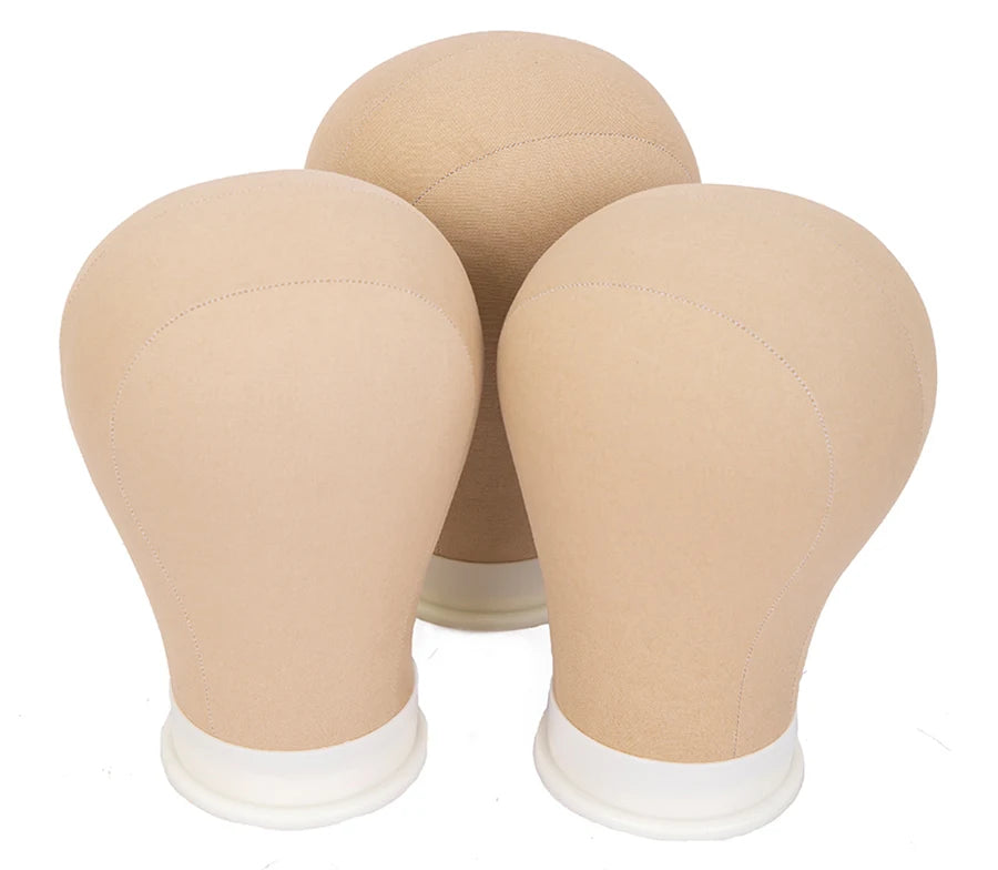 Alileader Training Mannequin Head Canvas Block Head Display Styling Mannequin Manikin Head Wig Stand Free Get T Needle Holder