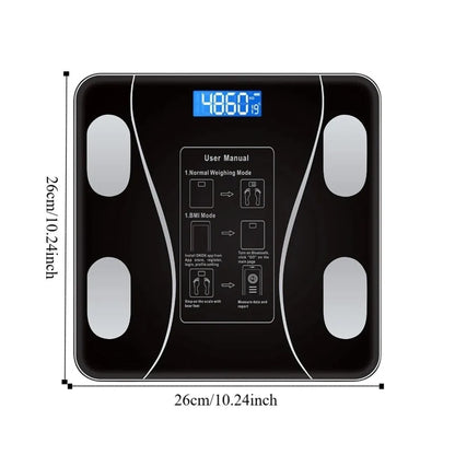 LED Display Smart Body Fat Scale Wireless Digital Measurement Bluetooth Body Fat Scale Digital Square Weight Loss Scale