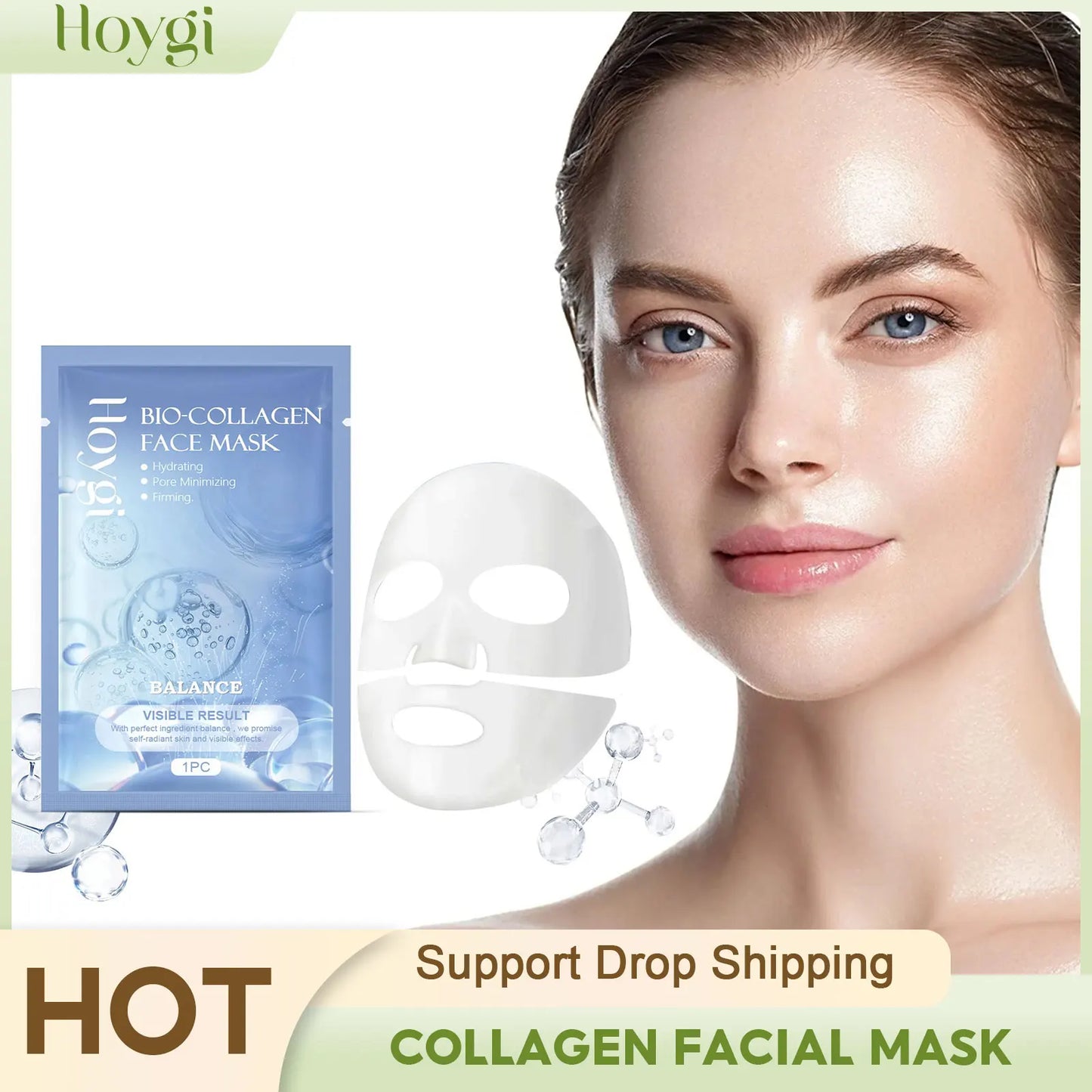 Collagen Facial Mask Anti Aging Reduce Fine Lines Wrinkle Removal Brightening Firming Hydrating Shrinking Pore Moisturizing Mask