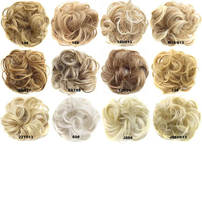 Jeedou Messy Bun Chignon Donut Hair Pad Elastic Hair Rope Rubber Band Synthetic Hairpiece Hair Accessories for Women
