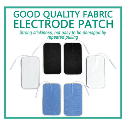 10Pcs 2mm Plug Non-woven Fabric Reusable Self Adhesive Electrode Pads Conductive Gel Pad Body Digital  Massager