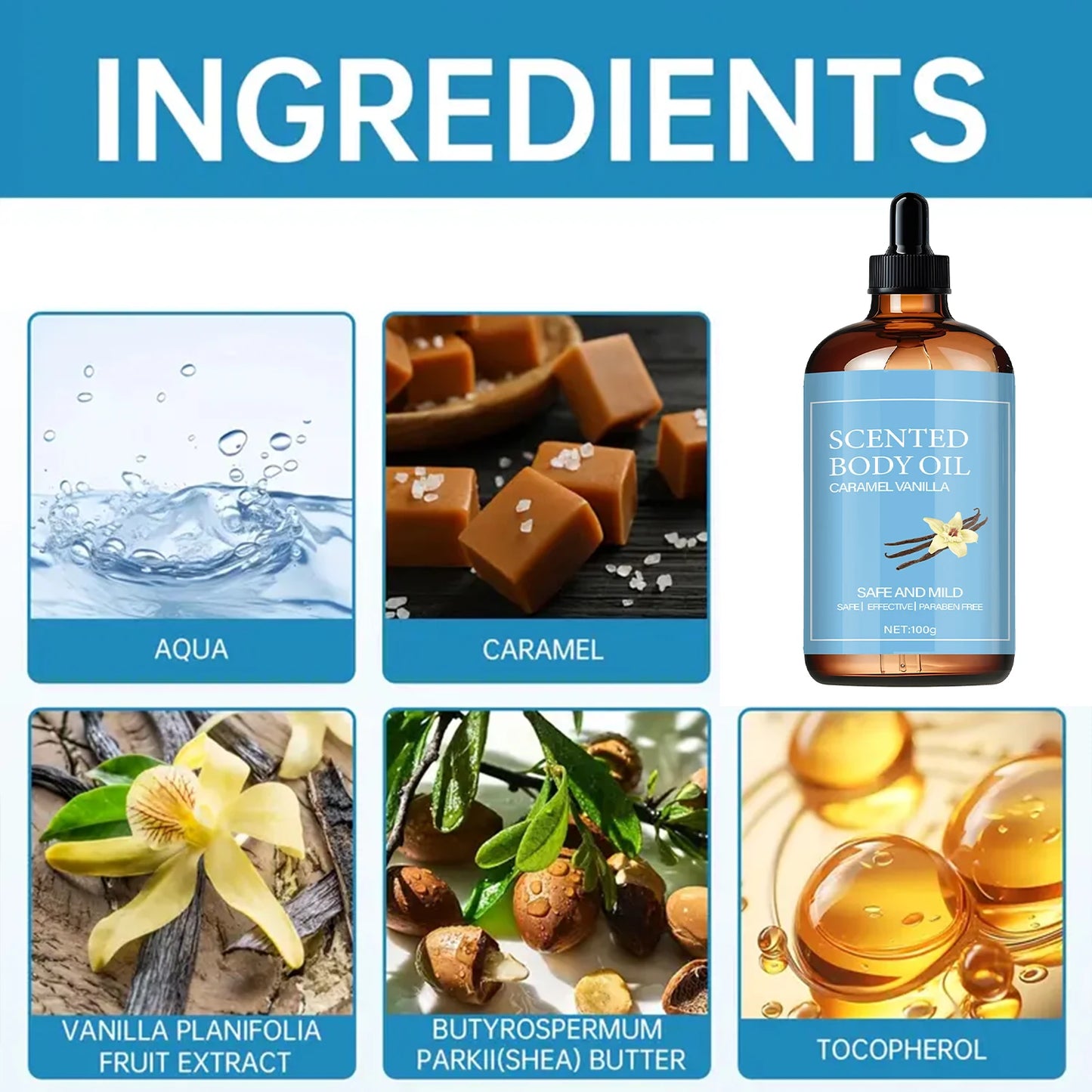 Fragrance Body Oil, Coconut Oil Deeply Nourishes, Ascorbic Acid Strengthens Barrier, Zero Additives Pure Plant Formula, Designed to Improve Dryness and Peeling
