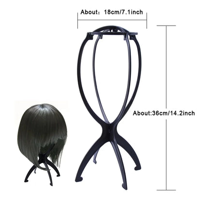 1PC Colorful Ajustable Wig Stands Plastic Hat Display Wig Head Holders 16.5x34cm Mannequin Head/Stand Portable Folding Wig Stand
