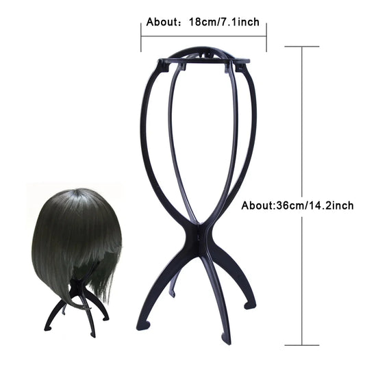 1PC Colorful Ajustable Wig Stands Plastic Hat Display Wig Head Holders 16.5x34cm Mannequin Head/Stand Portable Folding Wig Stand