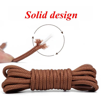 1Pair Round Solid Shoelaces Top Quality Polyester Shoes Lace Solid Classic Round Shoelace Sneakers Boots Shoes String YD-1