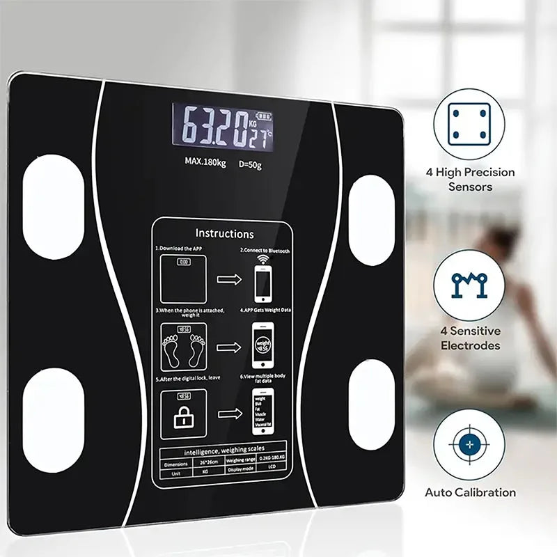 Body fat scales for weight loss, precise intelligent weighing and measuring fat electronic scales for men and women, Bluetooth