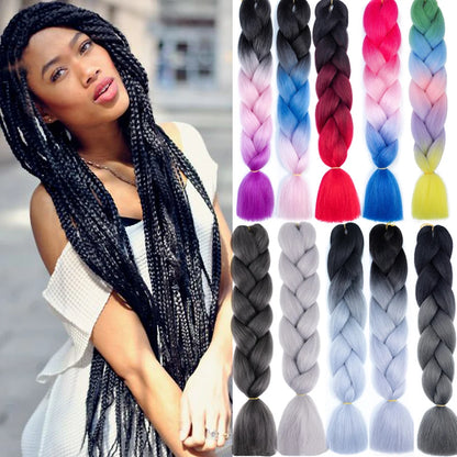 Super Long 165G 200cm Hair Synthetic Jumbo Braiding Hair Extension Heat Resistant Fiber African Ombre Jumbo Braid Hair Women