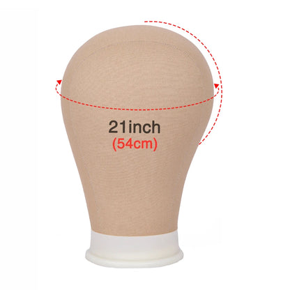 Alileader Training Mannequin Head Canvas Block Head Display Styling Mannequin Manikin Head Wig Stand Free Get T Needle Holder