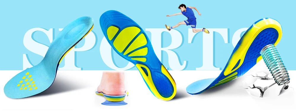 Silicon Gel Insoles Foot Care For Plantar Fasciitis Heel Spur Running Sport Insoles Shock Absorption Pads Arch Orthopedic Insole