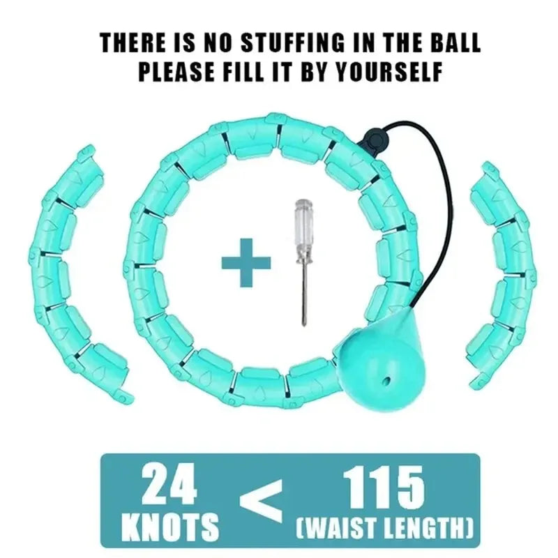 21/24/27/30 Knots Blue Weighted Hula Circle Sport Hoops Weight Loss Plus Size Smart Exercise Adjustable with Detachable Knots
