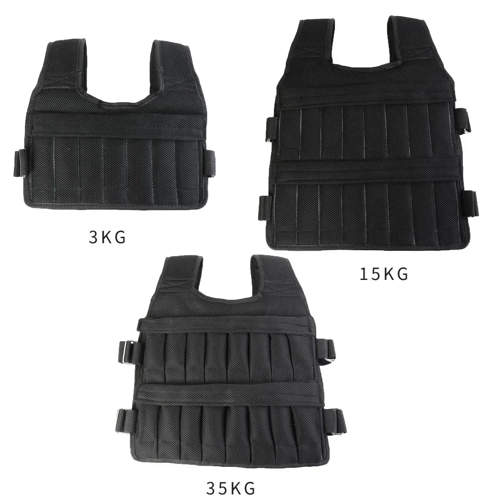 3/15/35kg Weight Vest Adjustable Workout Weight Jacket Weighted Exercise Vest for Boxing Training Workout Running Fitness