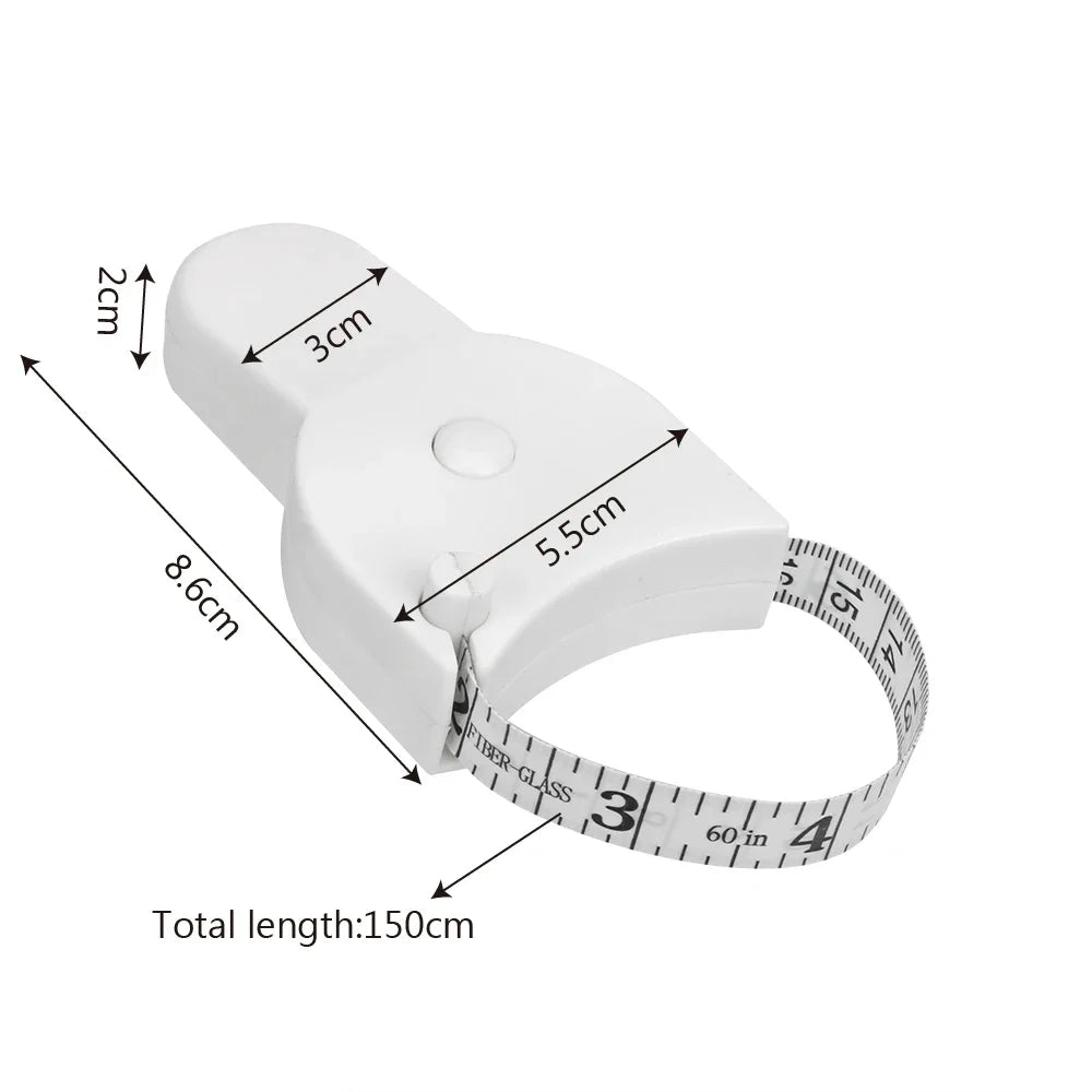 YUANJ 150CM Body Fat Weight Loss Measure Caliper Measuring Tape Gauging Tool Retractable Ruler for Fitness Accurate Tool