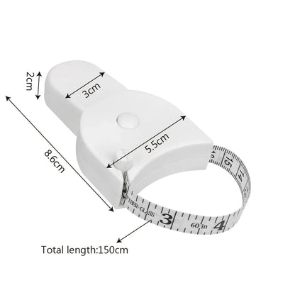 YUANJ 150CM Body Fat Weight Loss Measure Caliper Measuring Tape Gauging Tool Retractable Ruler for Fitness Accurate Tool