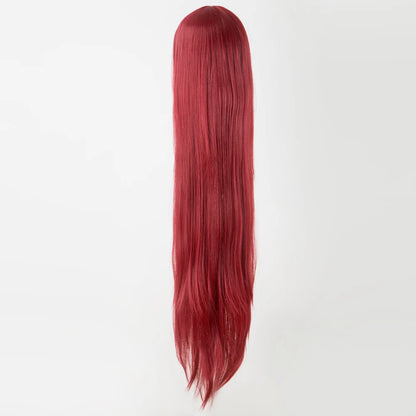 Fei-Show Black Wig 100CM/40 Inches Synthetic Heat Resistant Fiber Long Halloween Carnival Costume Cos-play Straight Hair