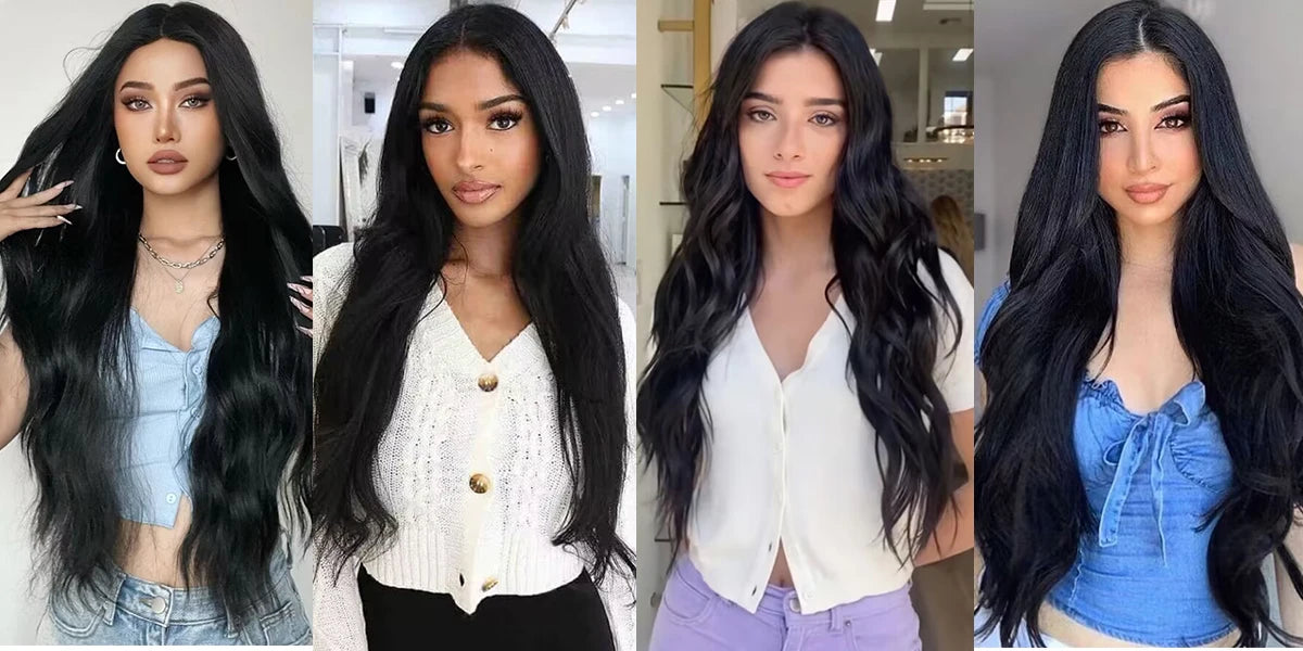 Doreen Full Head Brazilian Machine Remy Clip in Hair Extensions Human Hair 100% Real Natural Hairpiece Clips On 120G 14 To 22