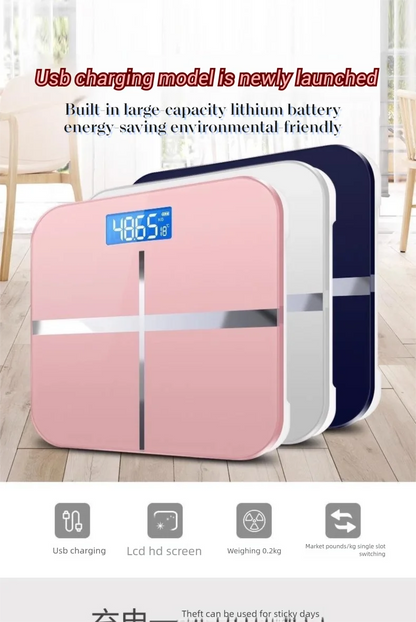 Weight Loss Weighing Device LED Display Smart Body Weight Scale USB Charging Precision Electronic Scale for Home Office Adult