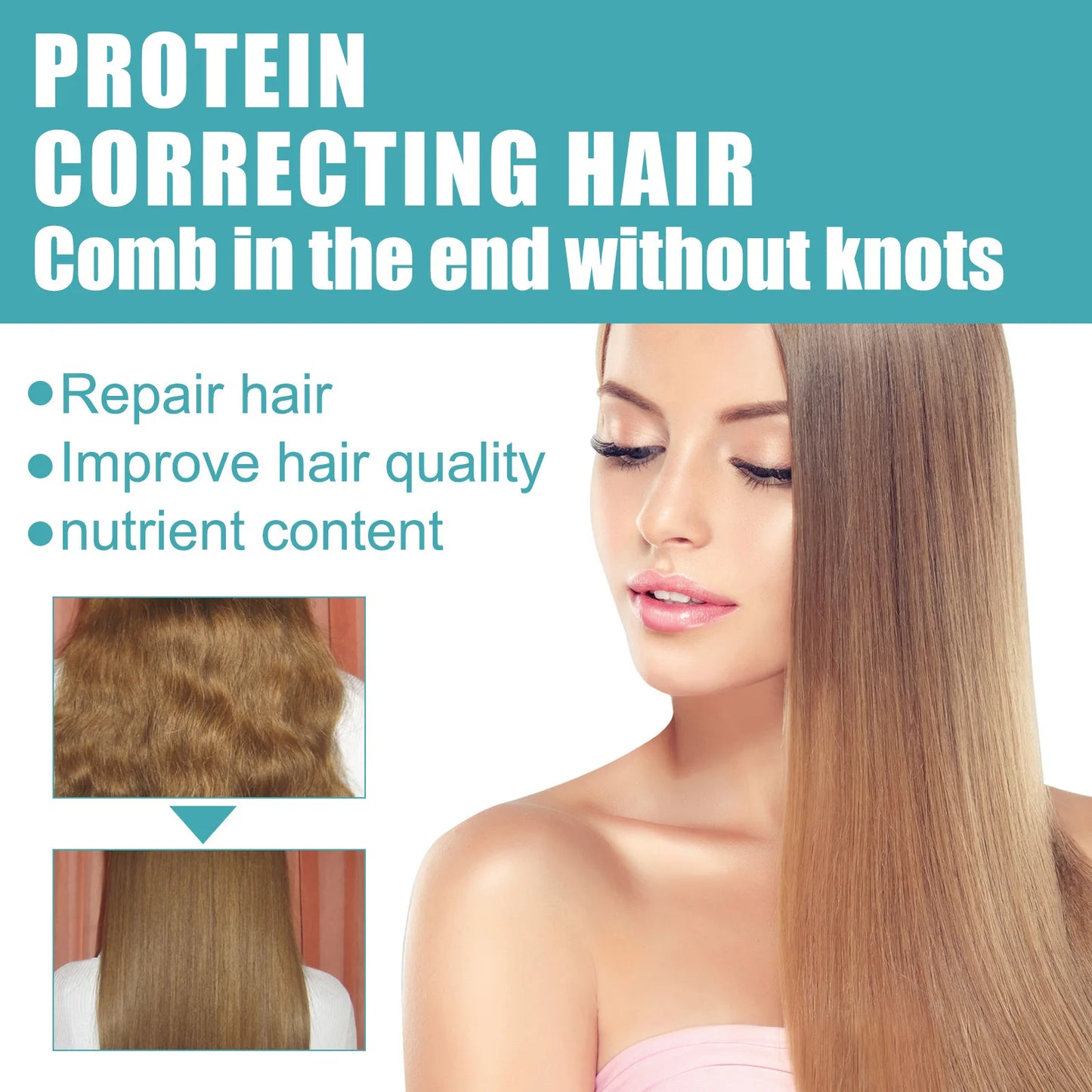 Keratin Hair Straightening Cream Hair Repair Conditioner Reduce Frizzy and Dry Hair Care Set Hair Salon Protein Correction Cream