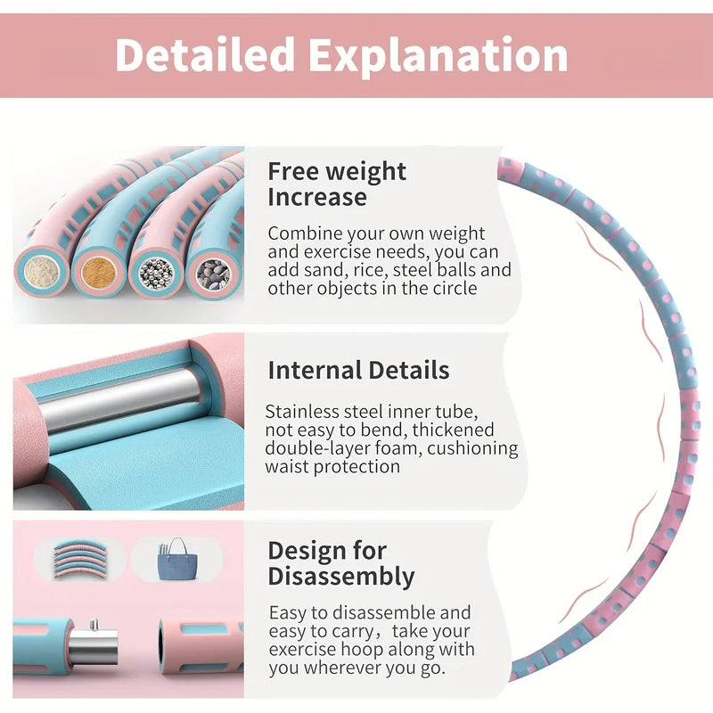 Fitness Yoga Loop Weight Loss Circle Weighted Hoop Waist Exercise Slimming Sport Hoop Massage Bodybuilding Gym Shape Thin Waist