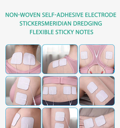 10Pcs 2mm Plug Non-woven Fabric Reusable Self Adhesive Electrode Pads Conductive Gel Pad Body Digital  Massager