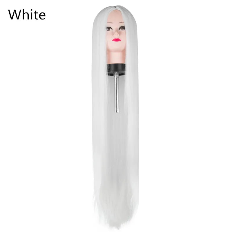 Fei-Show Black Wig 100CM/40 Inches Synthetic Heat Resistant Fiber Long Halloween Carnival Costume Cos-play Straight Hair