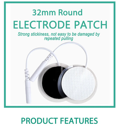 10Pcs 2mm Plug Non-woven Fabric Reusable Self Adhesive Electrode Pads Conductive Gel Pad Body Digital  Massager