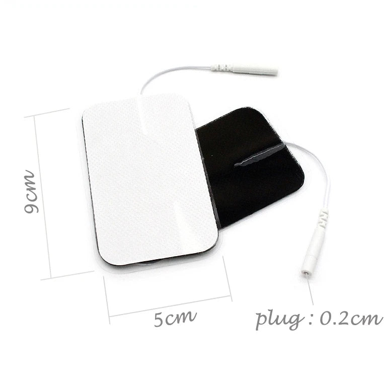 10Pcs 2mm Plug Non-woven Fabric Reusable Self Adhesive Electrode Pads Conductive Gel Pad Body Digital  Massager