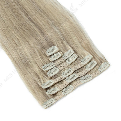 MRSHAIR Clip in Hair Extension Human Hair Real Natural Clip in Hair Extension Double Weft Full Head 7PCS Clip Ins For Add Volume
