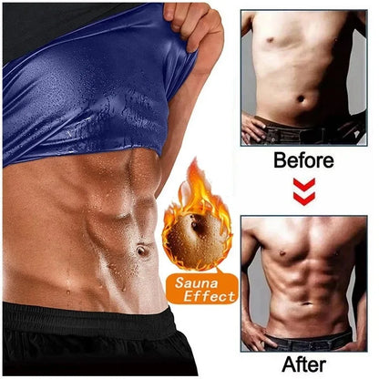 Compression Shirt Weight Loss Fat Burner Men Sauna Sweat Vest Waist Trainer Corset Zipper Workout Tank Top Slimming  Body Shaper