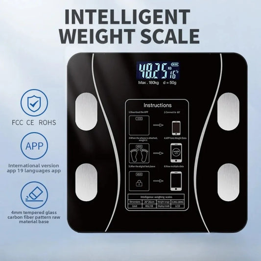 Digital Scale Professional Electronic Weight Loss Bluetooth Smarts Body Fat Analyzer with High Precision Mobile App
