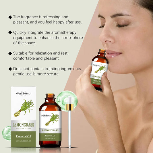 Lemongrass Soothing Essential Oil Moisturizing Brightening Whitening Plant Fragrance Smoothing Refreshing Relaxing Essential Oil