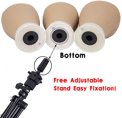 Alileader Training Mannequin Head Canvas Block Head Display Styling Mannequin Manikin Head Wig Stand Free Get T Needle Holder