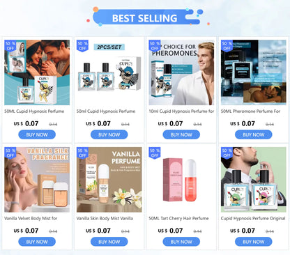 50ml Cupid Hypnosis Perfume Pheromone Cologne for Men Long Lasting Enhances Intimacy High Quality Hombre Perfume Attract Women