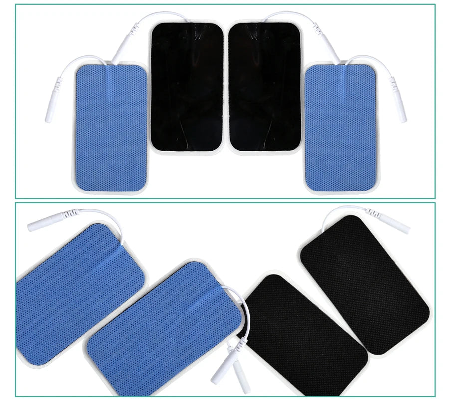 10Pcs 2mm Plug Non-woven Fabric Reusable Self Adhesive Electrode Pads Conductive Gel Pad Body Digital  Massager