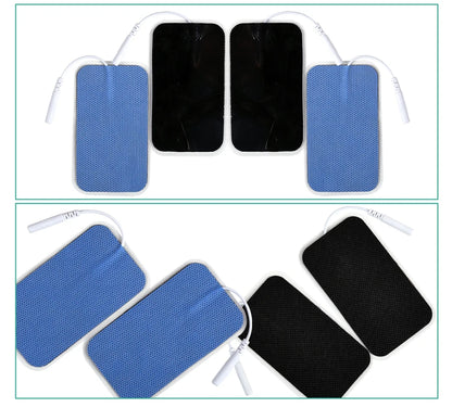 10Pcs 2mm Plug Non-woven Fabric Reusable Self Adhesive Electrode Pads Conductive Gel Pad Body Digital  Massager