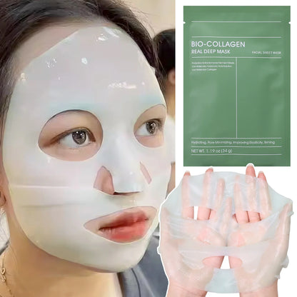 Collagen Face Mask Moisturizing Brightening Deep Hydration Overnight Mask Nourishing Refreshing Face Skin Care Bio Collagen Mask