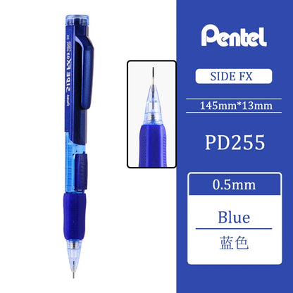 Japan Pentel PD255 Mechanical Pencils 0.5mm Side Extrusion Lead Eraser Head Retractable Classic Cute School Supplies Stationery