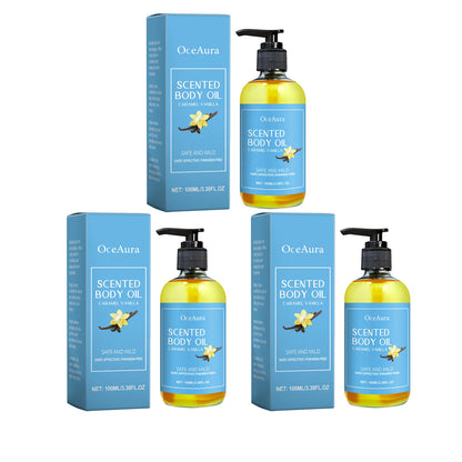 100ml Vanilla Body Massage Oil For Relaxing Moisturizing Skin Soothing Relieve Stress Lasting Scent Body Fragrance Essential Oil