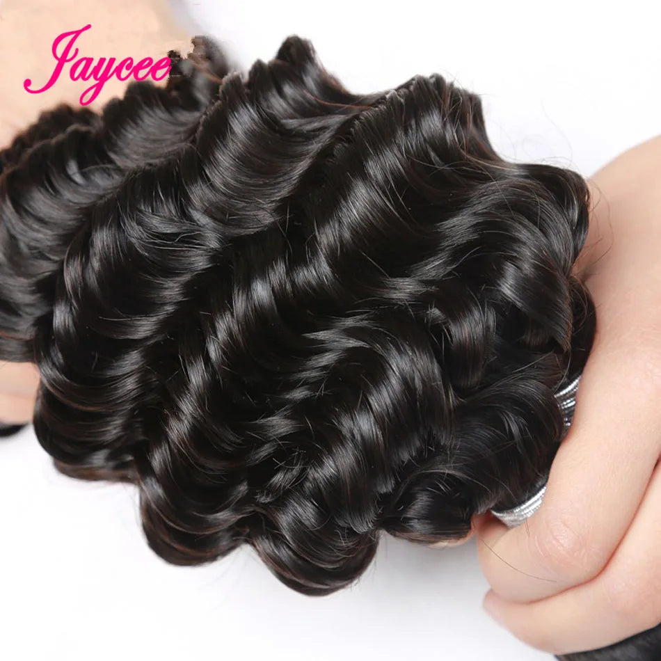 Deep Wave 4 Bundles Deal 12A Brazilian Virgin Human Hair 100% Unprocessed Water Wave Curly Human Hair Extensions Loose Deep Wave