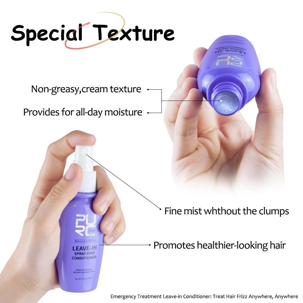 Leave-in Conditioner Coconut Oil Smoothing Spray Anti Frizz Moisturizing Hair Mask Dry Damage Treatment Cream  Hair Care PURC