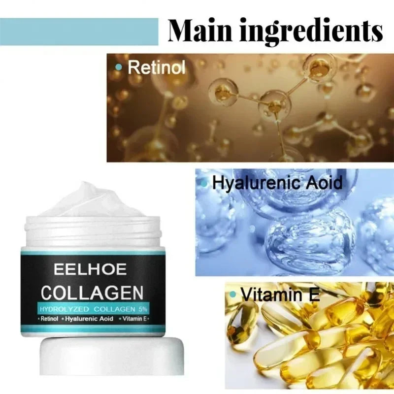 Collagen Face Cream For Men Anti Aging Facial Lifting Firming Moisturizing Nourishing Hyaluronic Acid Whitening Cream Skin Care