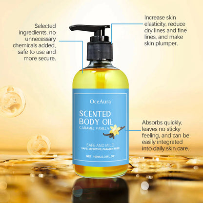 100ml Vanilla Body Massage Oil For Relaxing Moisturizing Skin Soothing Relieve Stress Lasting Scent Body Fragrance Essential Oil
