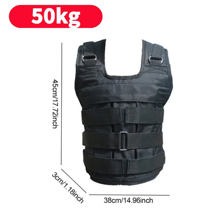 3/15/35kg Weight Vest Adjustable Workout Weight Jacket Weighted Exercise Vest for Boxing Training Workout Running Fitness