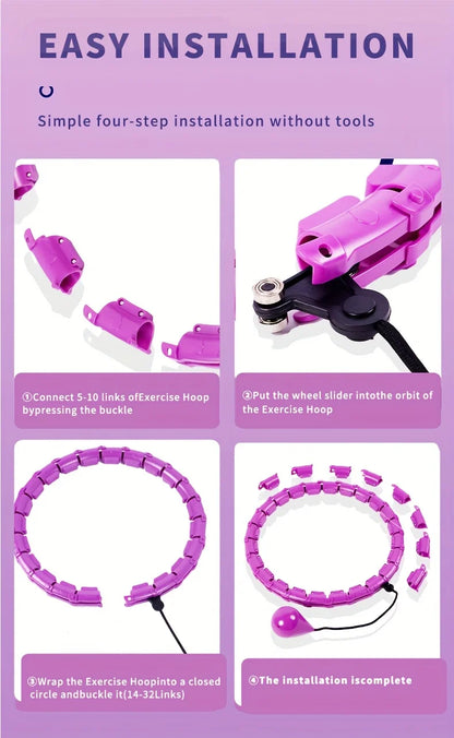 Weighted Fitness Hoop for Adults & Kids Detachable Knots Abdomen Weight Loss 2 in 1 Abdomen Fitness Weight Loss Massage