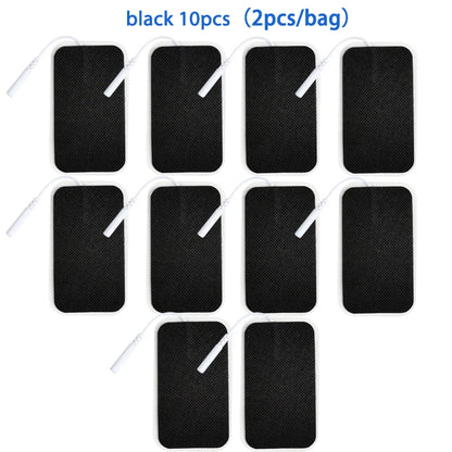 10Pcs 2mm Plug Non-woven Fabric Reusable Self Adhesive Electrode Pads Conductive Gel Pad Body Digital  Massager