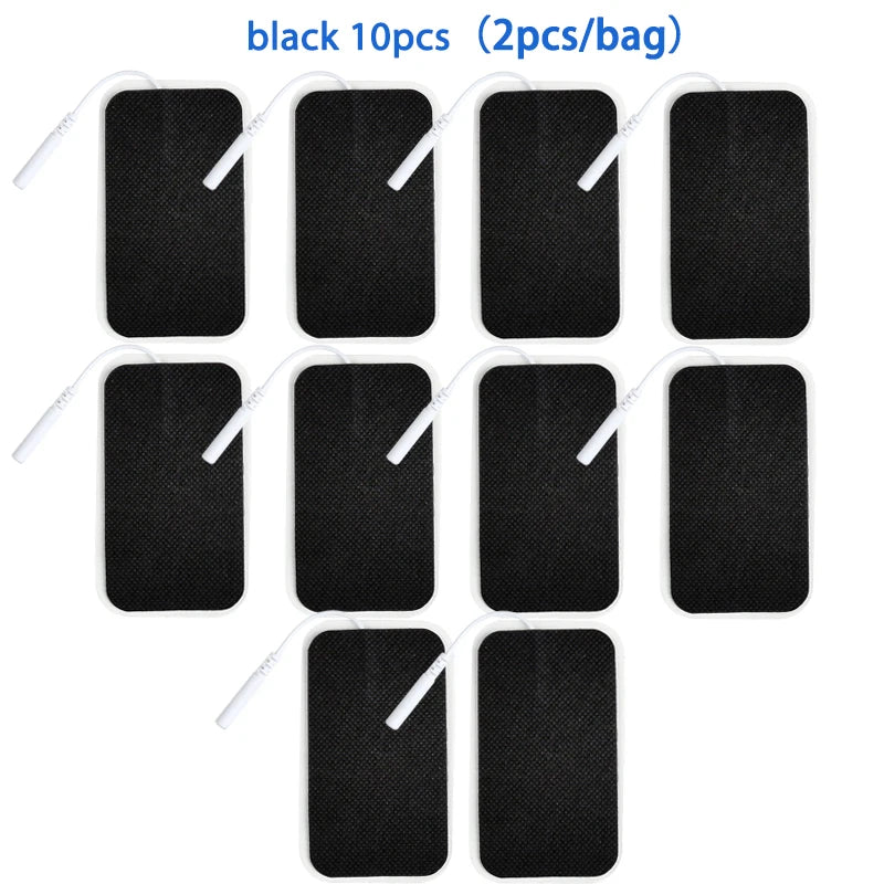 10Pcs 2mm Plug Non-woven Fabric Reusable Self Adhesive Electrode Pads Conductive Gel Pad Body Digital  Massager