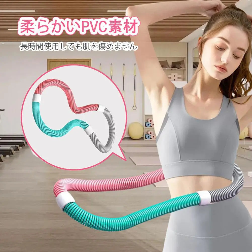 Upgrade Waist Trimmer Hoop for Weight Loss Soft Spring Fitness Hoop Detachable Foldable Portable Abdominal Exercise Circle for W